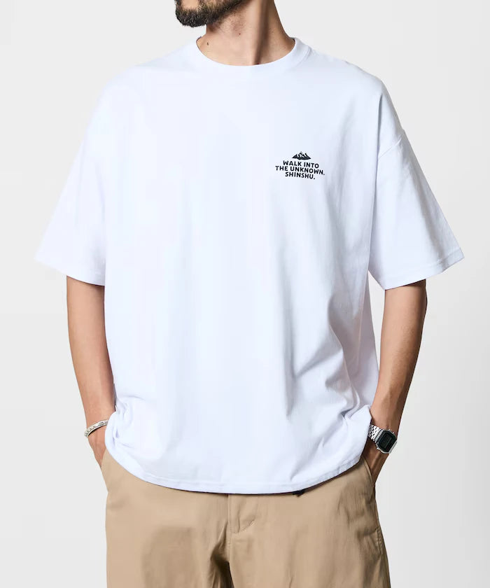 Arukuma X Yoguret X FREAK'S STORE Relax Fit Back Print Hem Code Crew Neck T-Shirt
