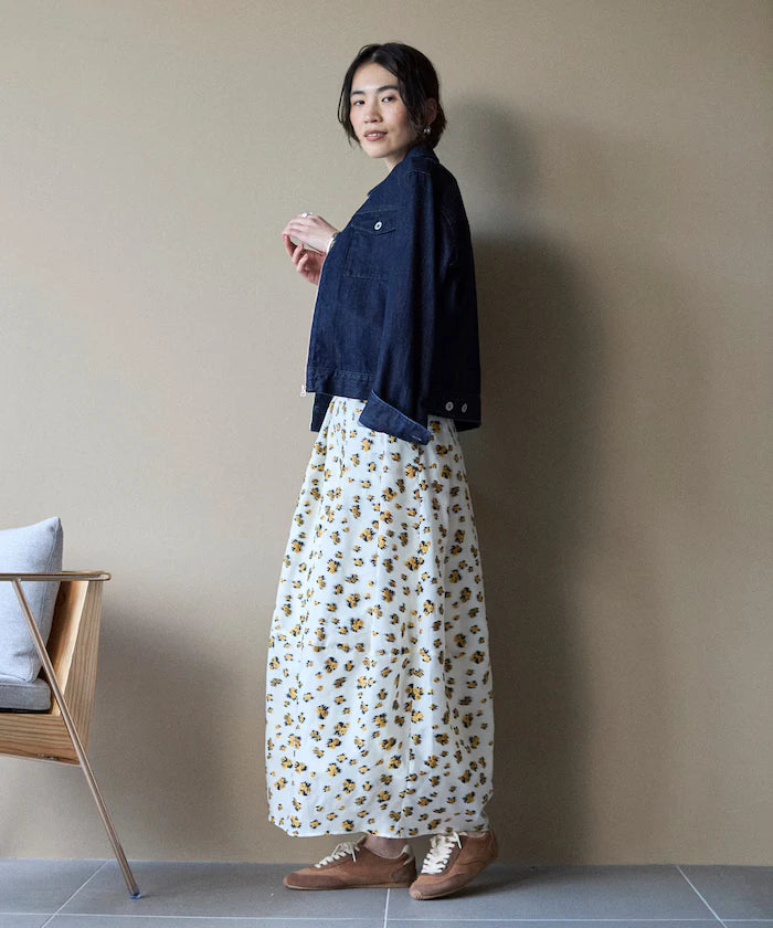 Flower Sheer Jacquard Cocoon Skirt