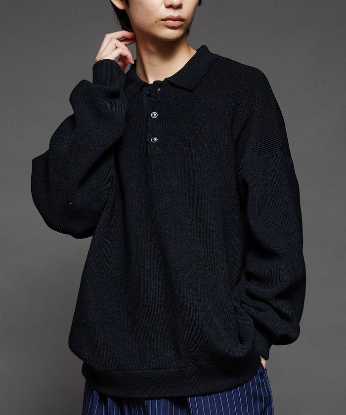 Relaxed Fit Cable Knit Polo Color Knit [Limited Release]