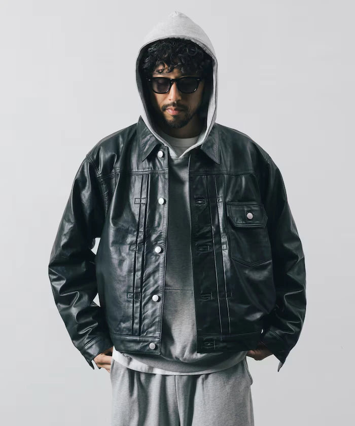 Leather Jacket TYPE-1 / Water-Repellent Leather / Cowhide