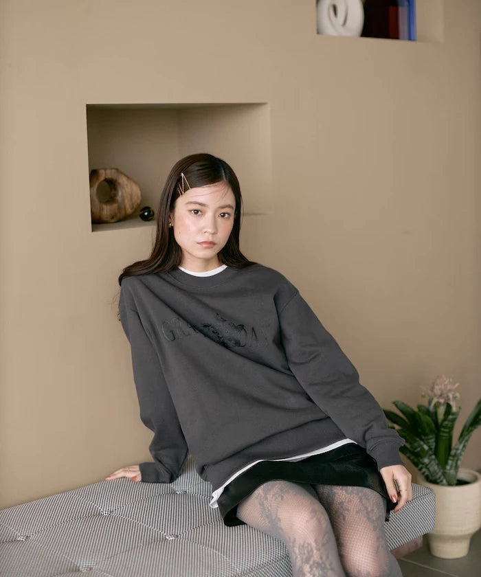 Organic Cotton Animal Logo Print Sweat / CAT / Relaxed Fit / French Terry Sweat