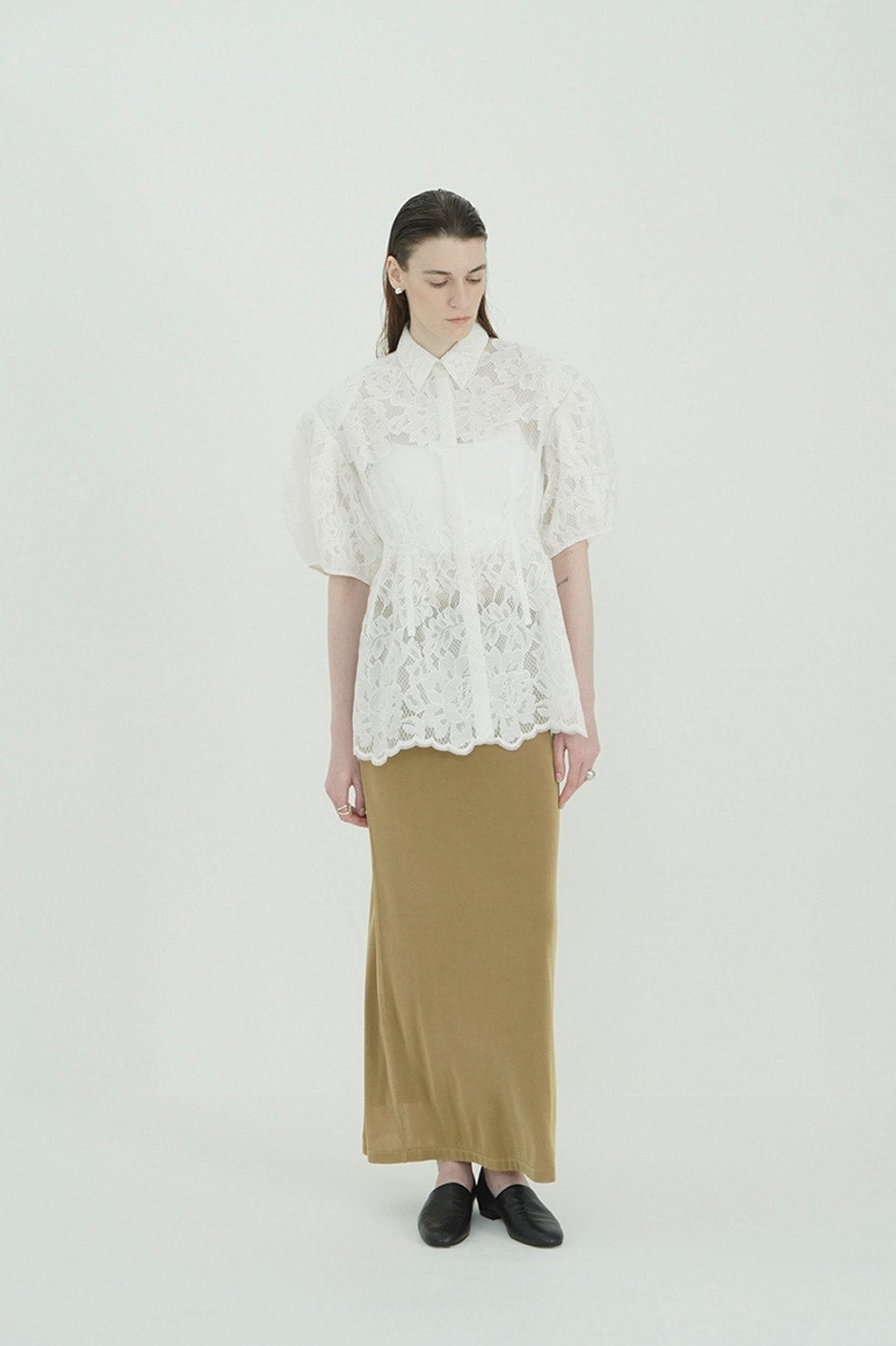 FLOWER LACE WAIST SHAPE TOPS