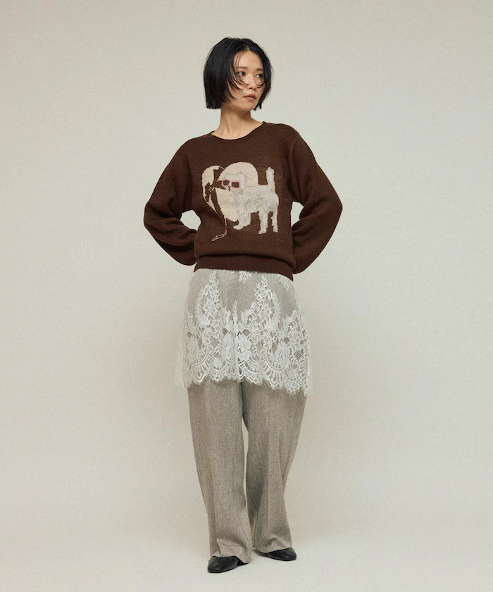 Sweat-like Animal Jacquard Knit