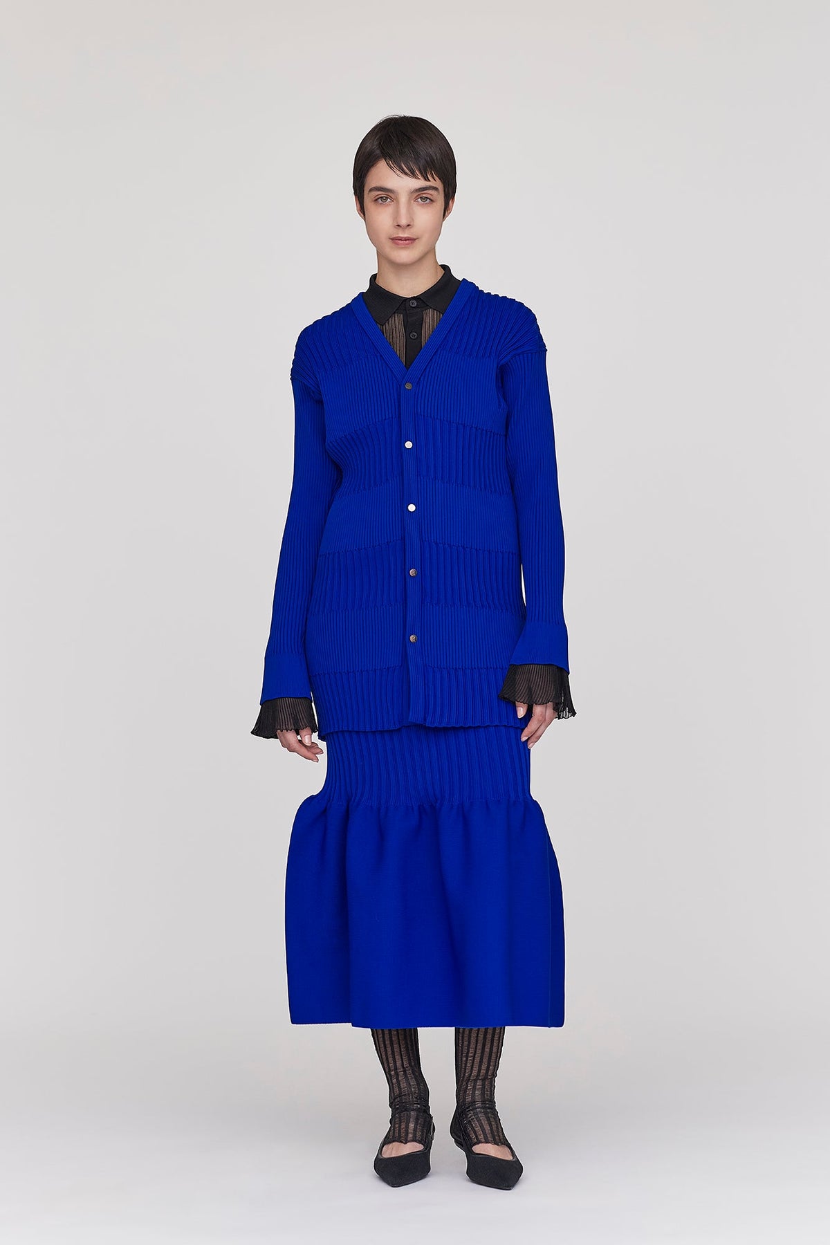 FLUTED LONG CARDIGAN