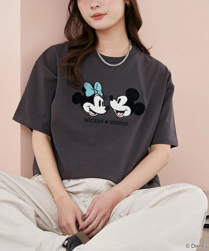 Mickey Mouse & Minnie Mouse/Mickey Mouse & Minnie Mouse/Sagara Embroidery T-Shirt Limited Edition