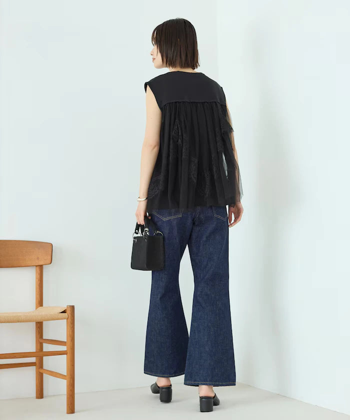 Organic Cotton Tulle Lace Docking Top
