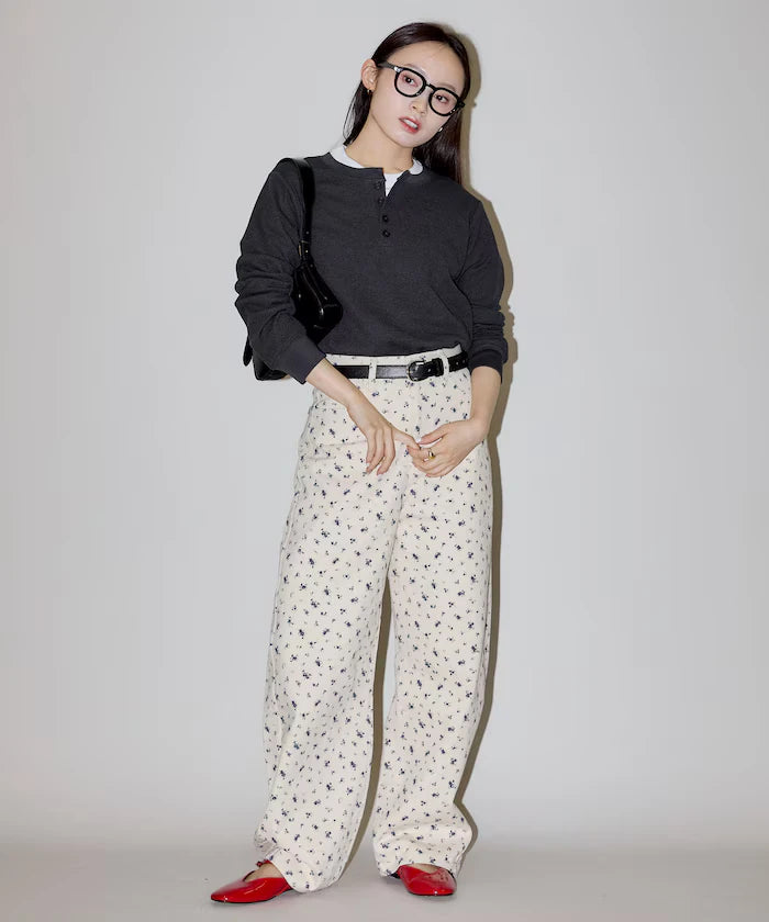 Floral Print Curved Pants Limited Edition