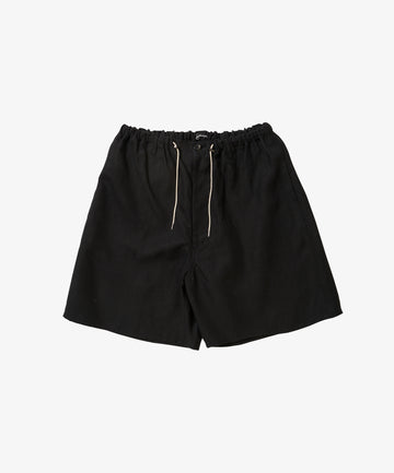 circular fatigue short pants linen black