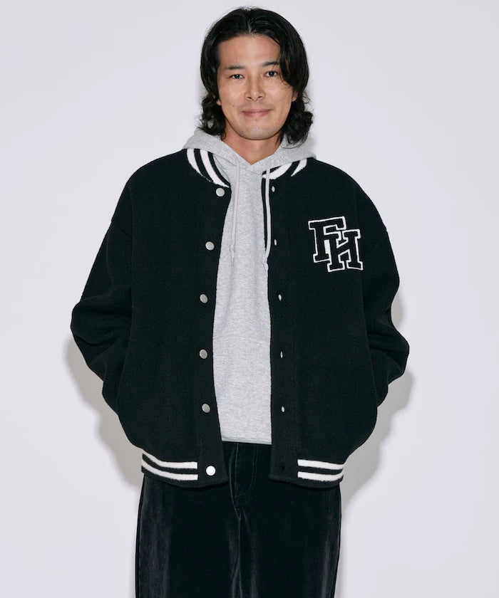 Relaxed Fit Logo Knit Varsity Jacket