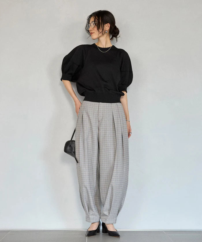 Japan Made Whole Garment Puff Sleeve Top