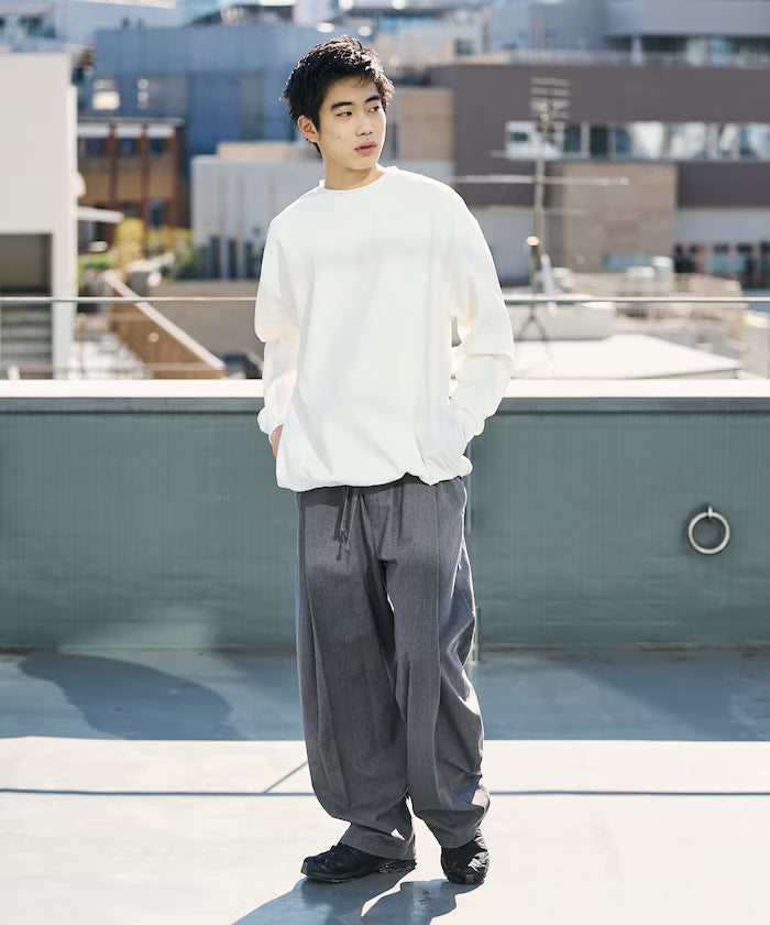 Wide Silhouette Linen Mix Tuck Easy Pants [Limited Edition]