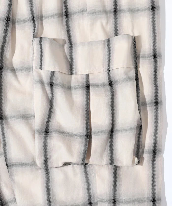 Ombre Check Easy Pants / Patch Pocket Wide Easy Pants