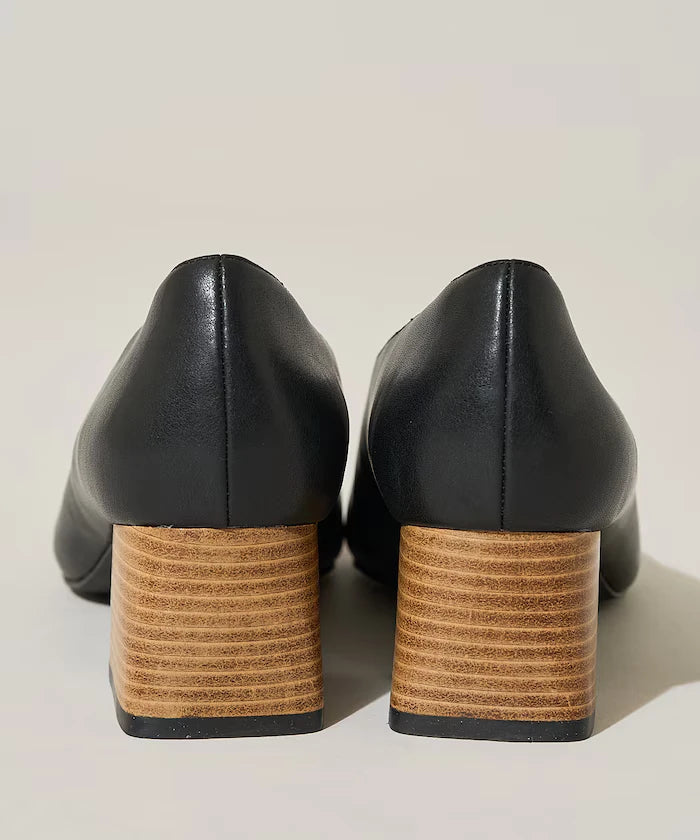 Leather Wedge Sole Pumps