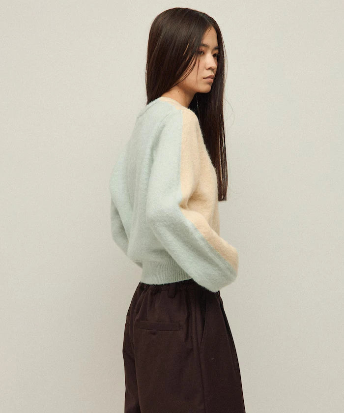 Alpaca Blend Bicolor Knit Pullover