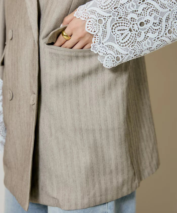 Lace Cuff Tailored Jacket
