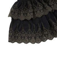 SKULL LACE Scalloped Embroidery Skirt