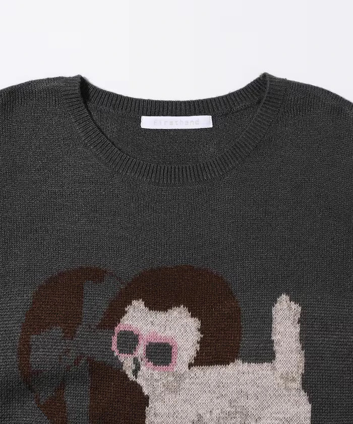 Sweat-like Animal Jacquard Knit