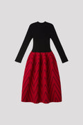 POTTERY HERRINGBONE LONG SLEEVE DRESS