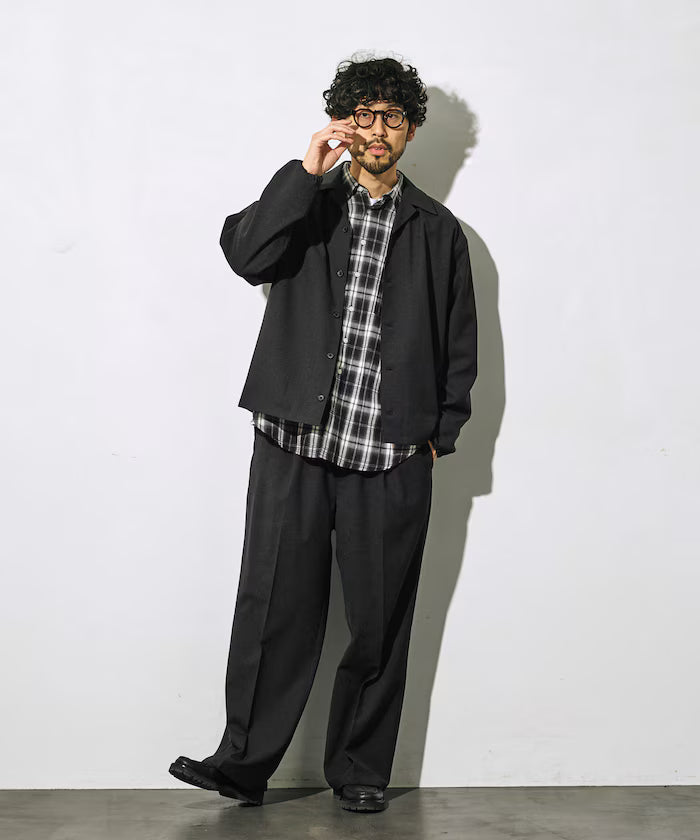Functional Material Oversized CPO Shirt & Wide Easy Pants Setup / Washable / UV Cut / Quick Dry / Contact Cooling
