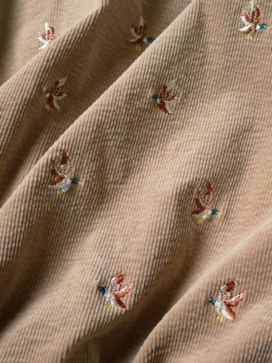 11W Stretch Corduroy Duck Embroidery Track JKT（...