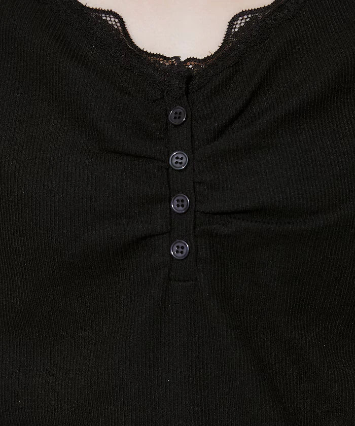 Henley Neck Lace Long Sleeve T Limited Edition