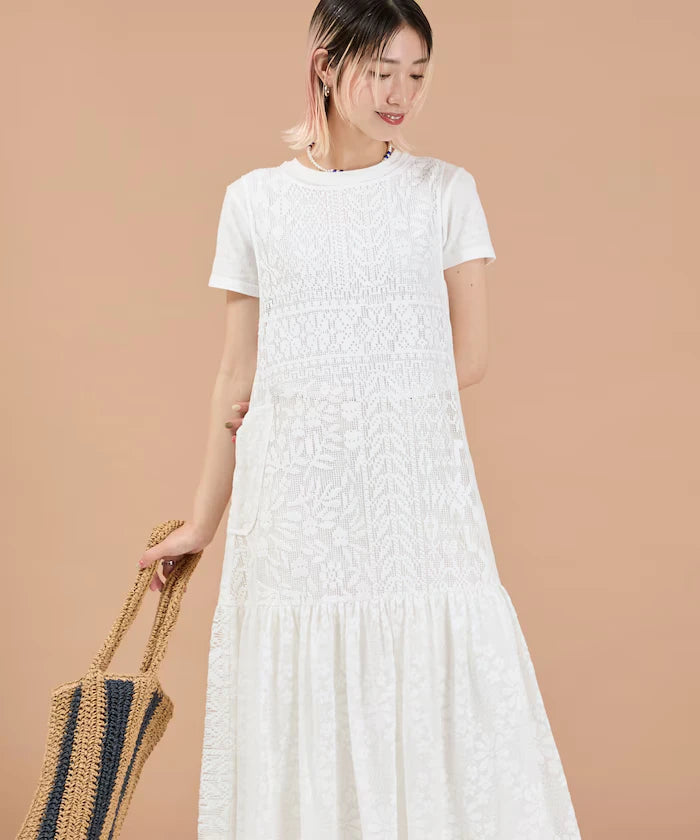 2WAY Lace Tiered Sleeveless Dress