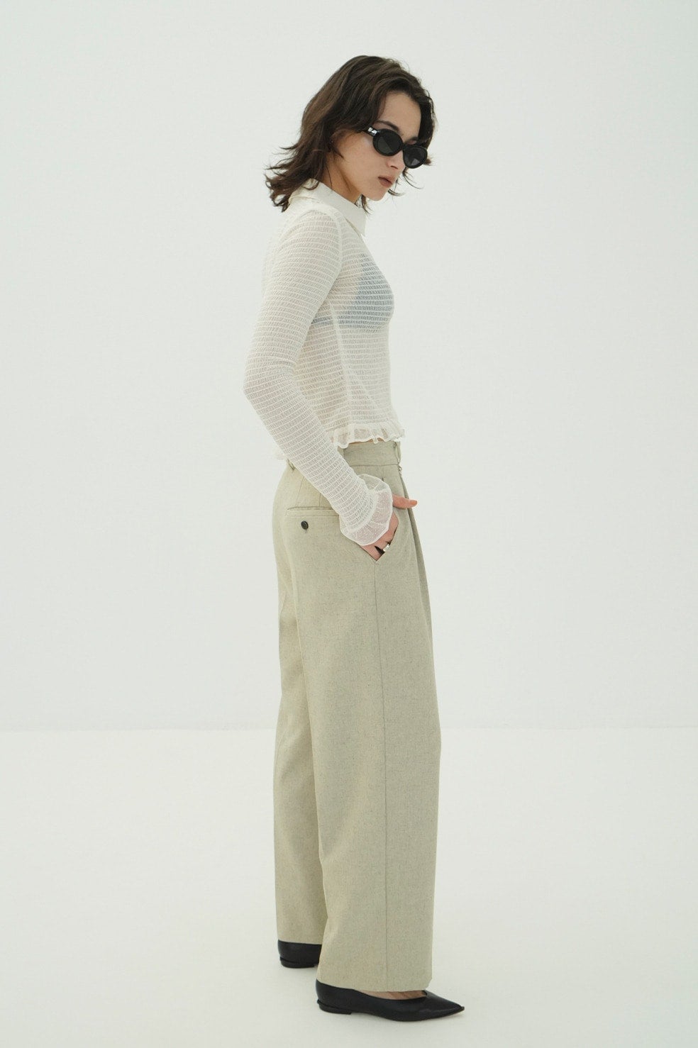 GATHERED MESH SHIRTS