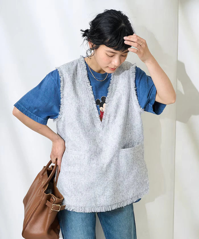 V-Neck Summer Tweed Vest
