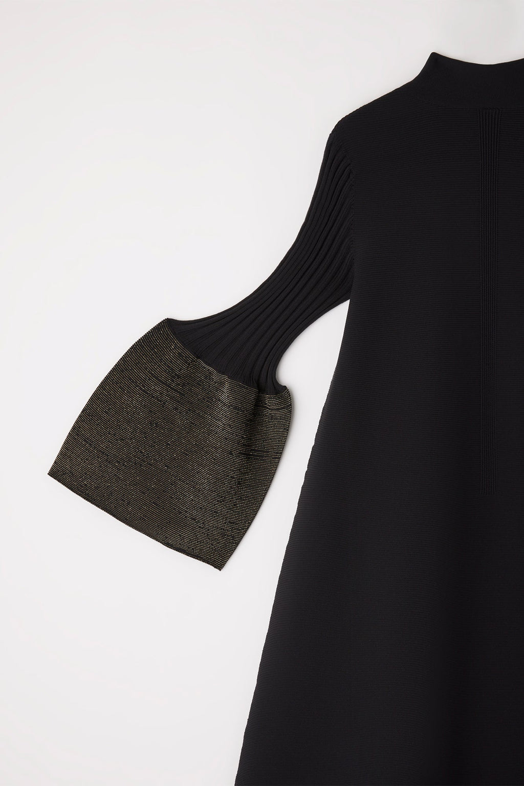POTTERY GLITTER MOCKNECK LONG BELL SLEEVE FLARE DRESS