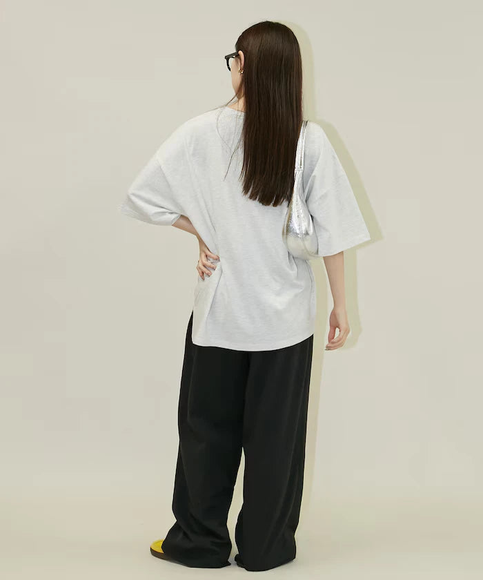 Big T-shirt with Pearl and Sagara Embroidery - Limited Edition
