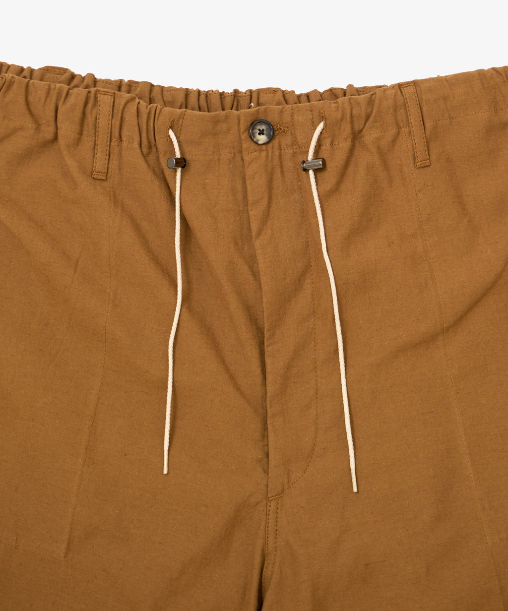 circular fatigue short pants back satin brown