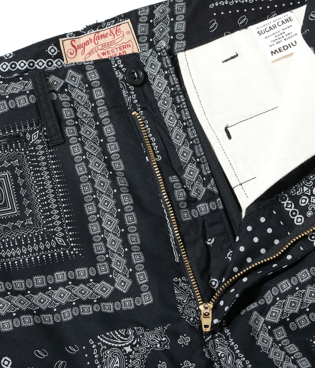 NATIVE AMERICAN BANDANA PATCHWORK PRINT WORK SHORTS