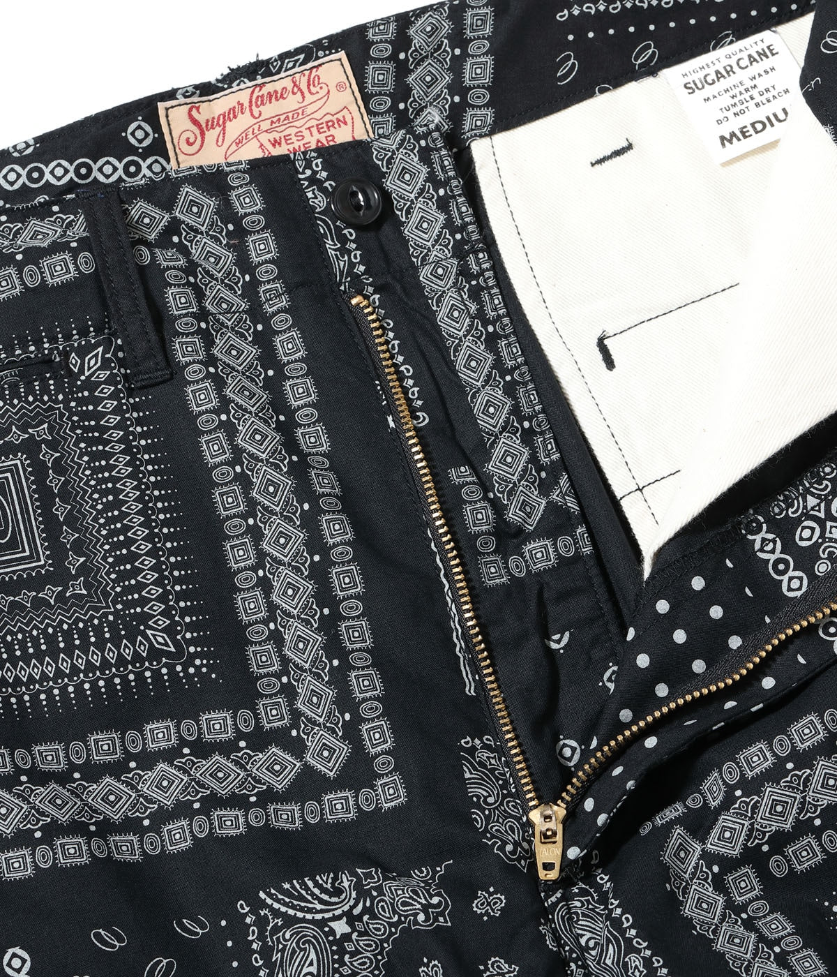 NATIVE AMERICAN BANDANA PATCHWORK PRINT WORK SHORTS