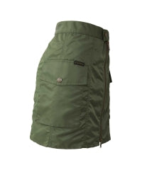 Front Zip Nylon Mini Skirt