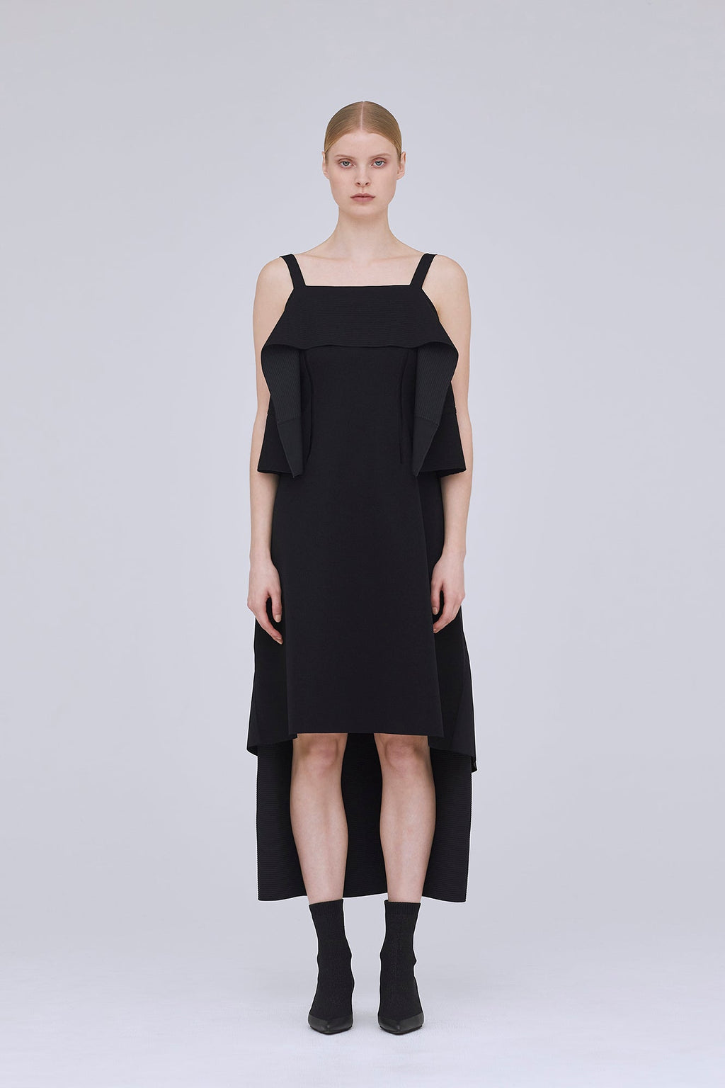 AC MILAN RIB STRAP DRAPE DRESS