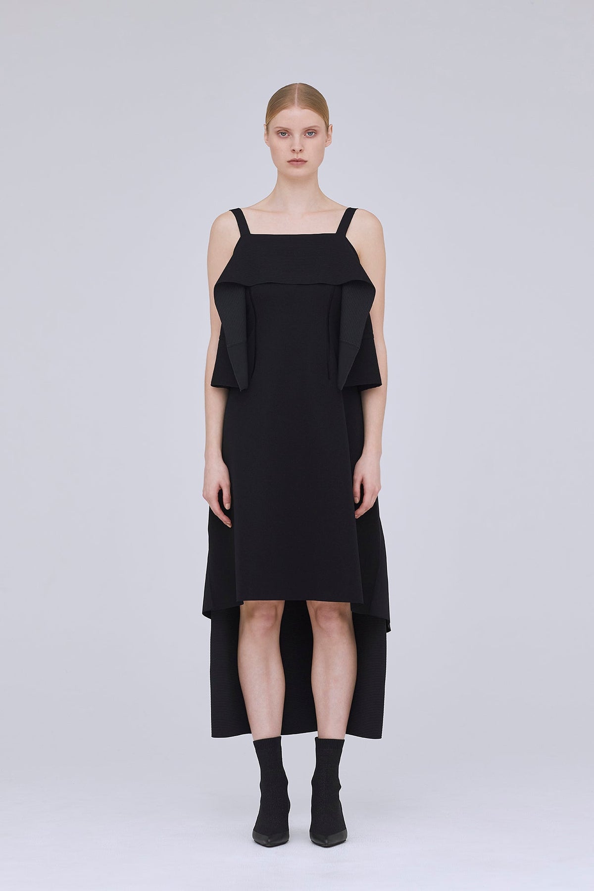 AC MILAN RIB STRAP DRAPE DRESS
