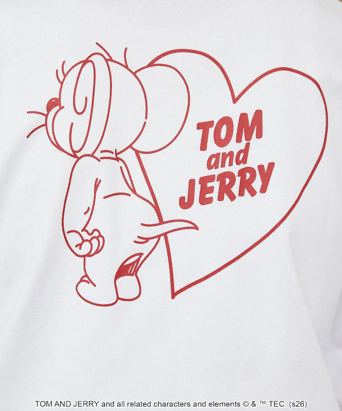 <Functional Material> TOM AND JERRY Heart Graphic T-Shirt Limited Edition