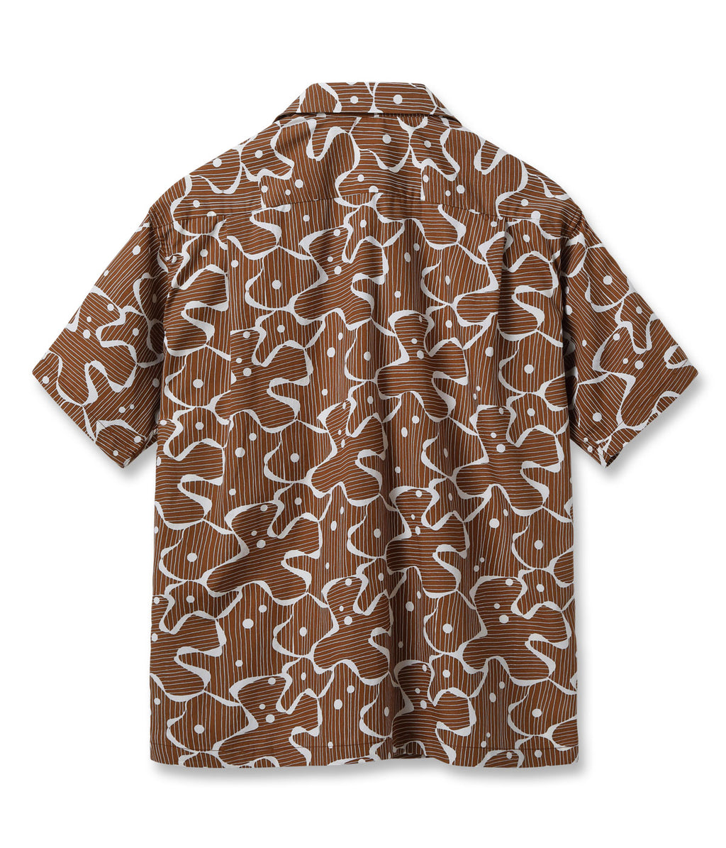 Typewriter Cotton Open Shirt "Water Surface"