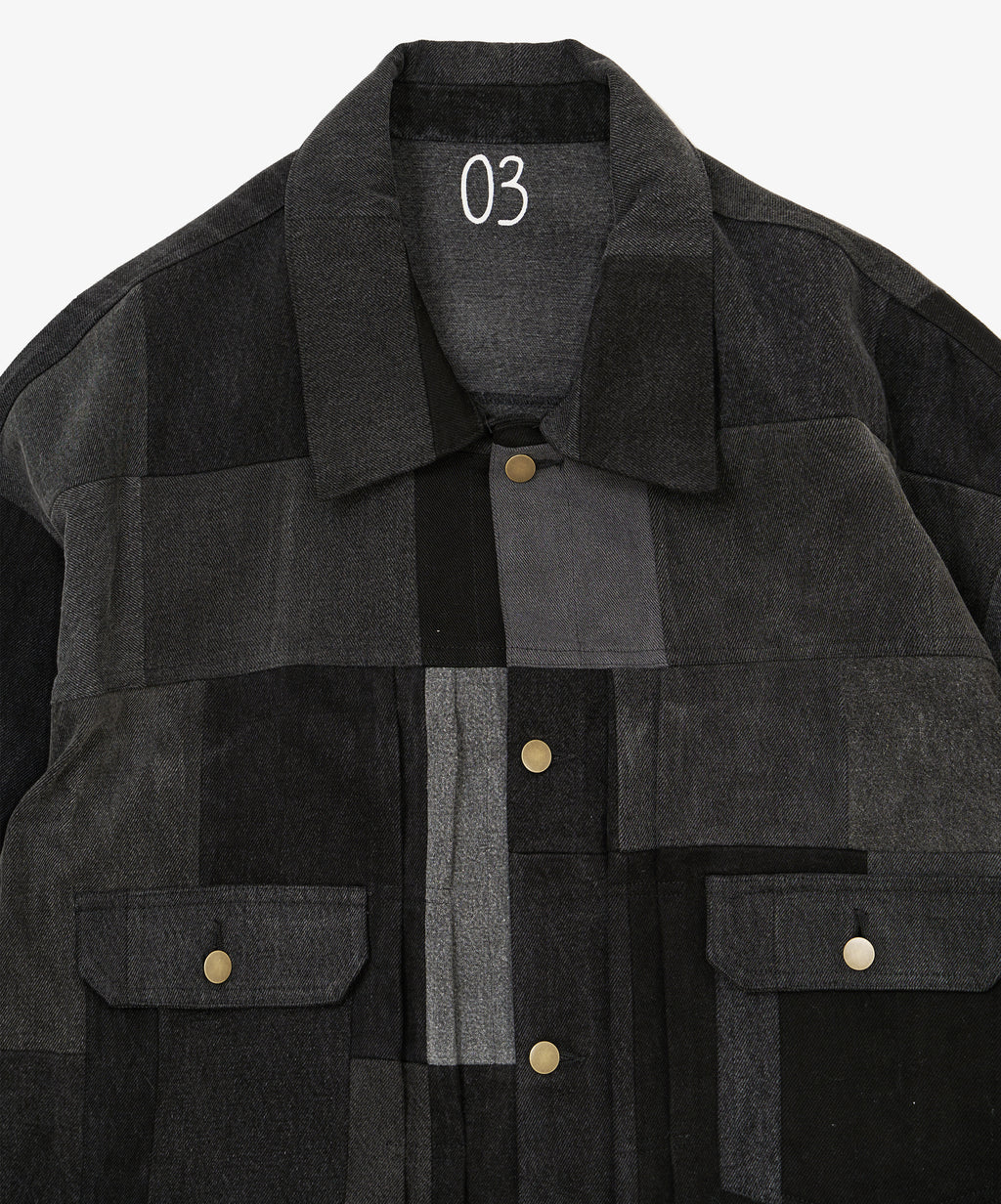 trucker jacket black denim three