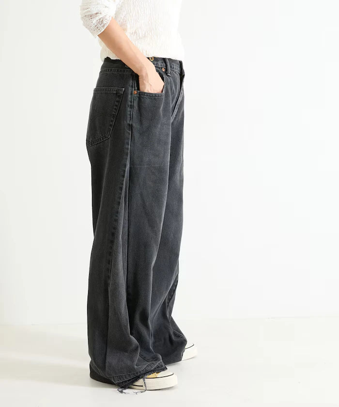 Vintage Remake Tuck Denim Pants