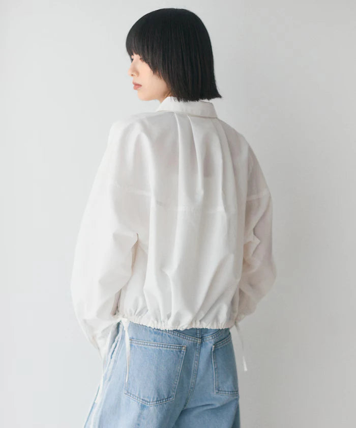 Hem Code Switch Short Length Long Sleeve Shirt