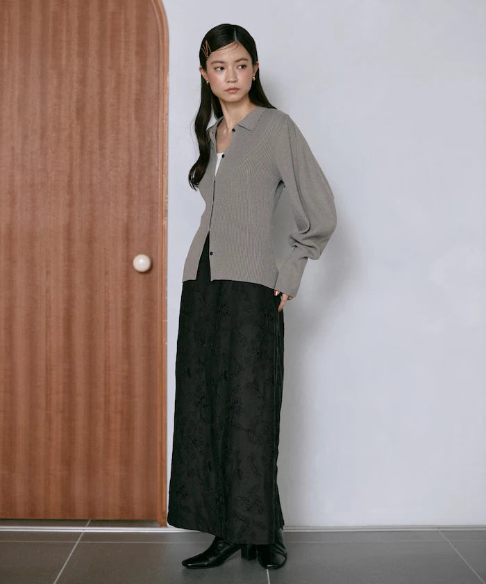 Flower Embroidery I-Line Easy Skirt