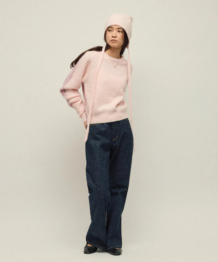 Alpaca Blend Bicolor Knit Pullover