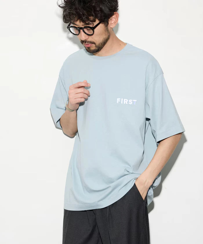 6 Ounce Front Logo Embroidered Crew Neck T-Shirt / One Point Design T-Shirt Left Chest Embroidery First Limited Edition