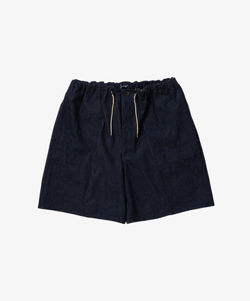 circular fatigue shorts denim one wash