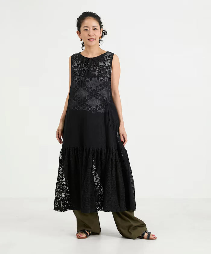 2WAY Lace Tiered Sleeveless Dress