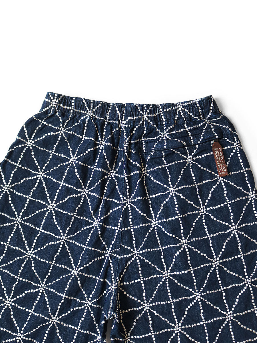 8oz Denim FOLK-DOJO Embroidery Easy Short Pants
