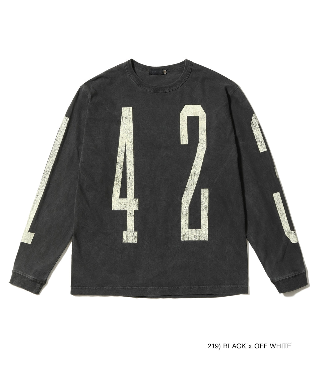 MODUCT PIGMENT DYED “UNLUCKY NUMBER” T-SHIRT (LONG SLEEVE)