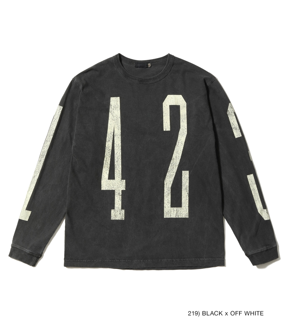 MODUCT PIGMENT DYED “UNLUCKY NUMBER” T-SHIRT (LONG SLEEVE)