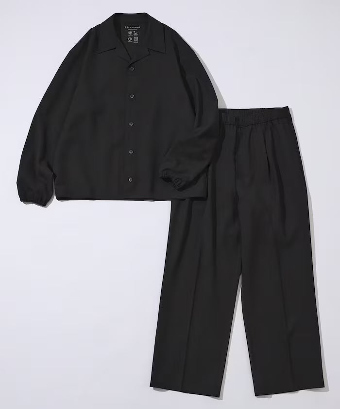 Functional Material Oversized CPO Shirt & Wide Easy Pants Setup / Washable / UV Cut / Quick Dry / Contact Cooling